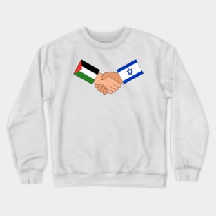 Palestine and Israel flags handshake illustration clipart Crewneck Sweatshirt